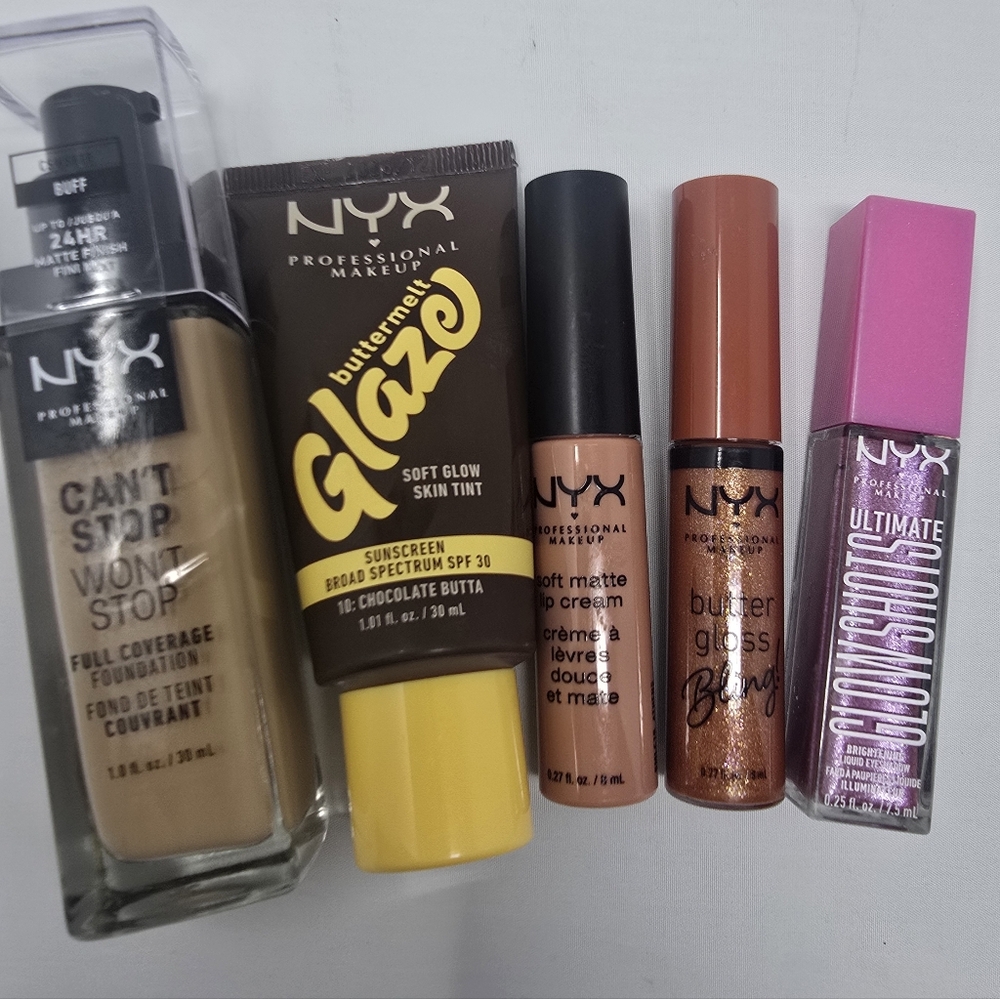 NYX Professional Makeup 5-Piece Bundle - Foundation, Tint, Lip & Eye